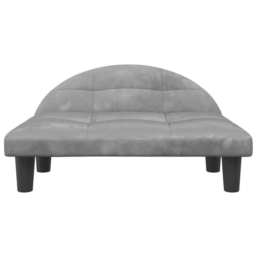 vidaXL Lit pour chien gris clair 70x52x30 cm velours - Image 3