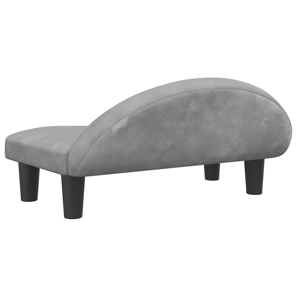 vidaXL Lit pour chien gris clair 70x52x30 cm velours - Image 5