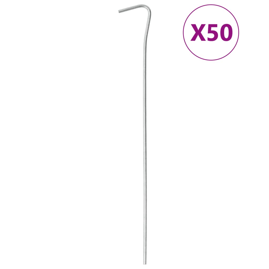 vidaXL Piquets de tente 50 pcs 23 cm Ø3 mm acier galvanisé