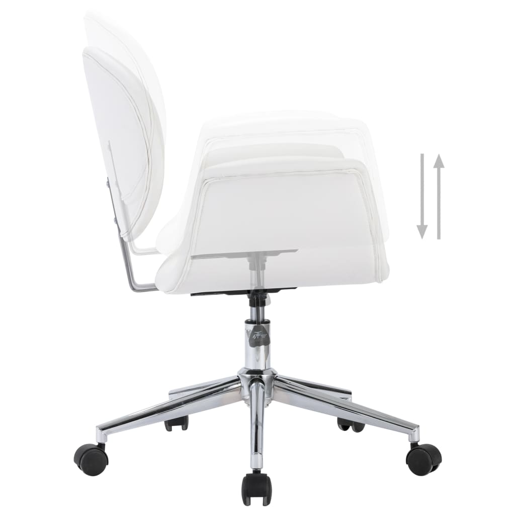vidaXL Chaise pivotante de bureau Blanc Similicuir - Image 6