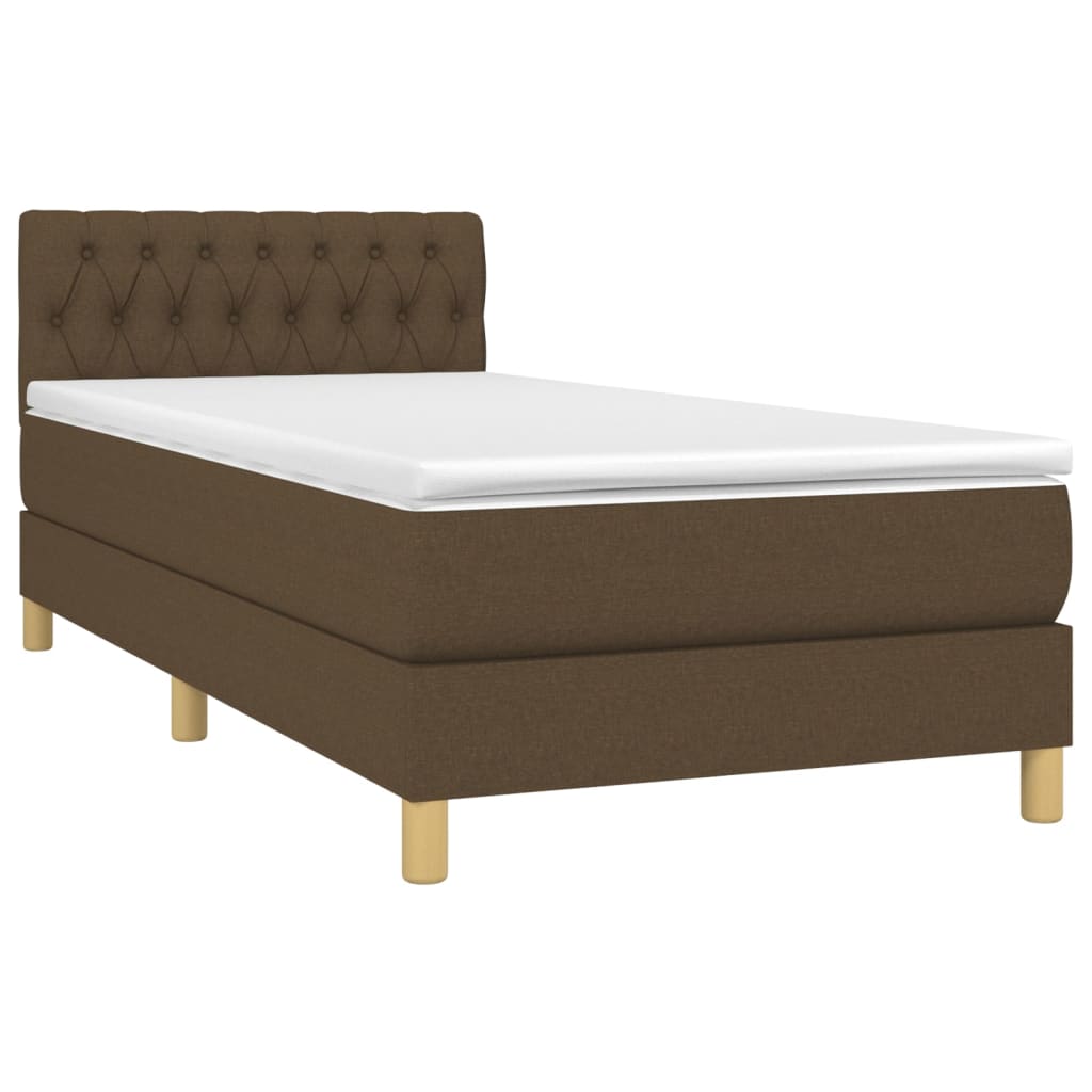 vidaXL Sommier à lattes de lit et matelas et LED Marron foncé 80x200cm - Image 3