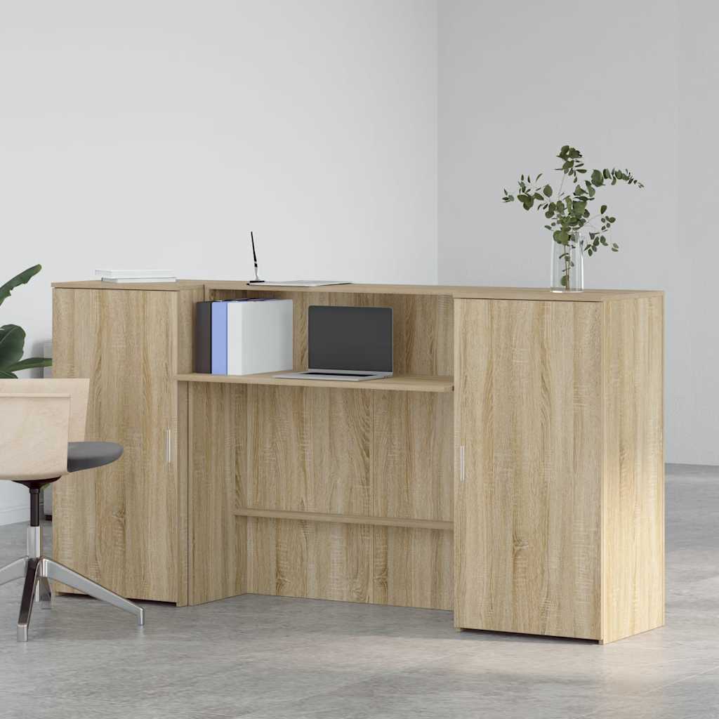 vidaXL Empfangstheke Sonoma-Eiche 200x50x103,5 cm Holzwerkstoff - Image 3