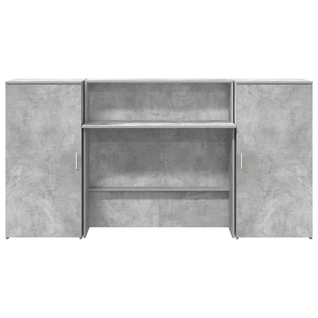 vidaXL Empfangstheke Betongrau 200x50x103,5 cm Holzwerkstoff - Image 5