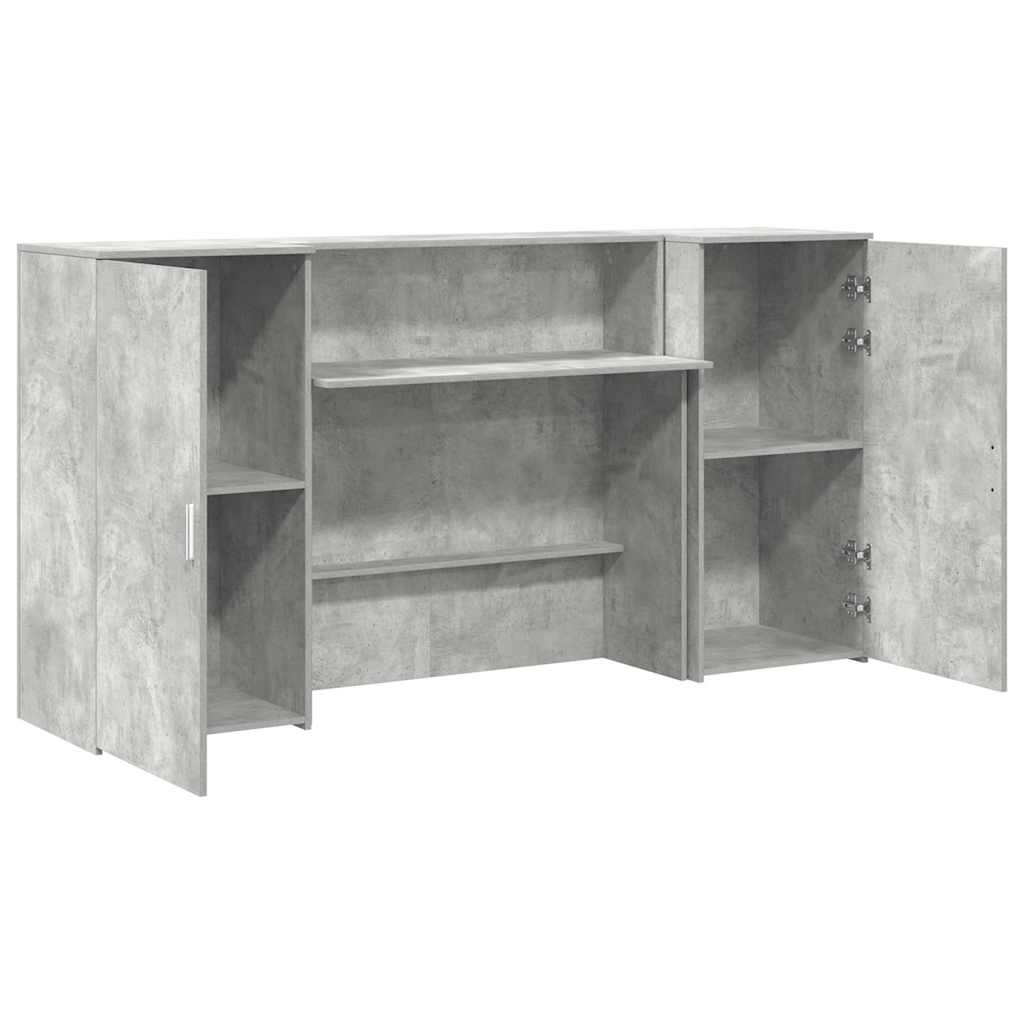 vidaXL Empfangstheke Betongrau 200x50x103,5 cm Holzwerkstoff - Image 6