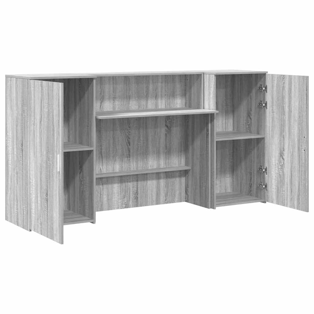 vidaXL Empfangstheke Grau Sonoma 200x50x103,5 cm Holzwerkstoff - Image 6