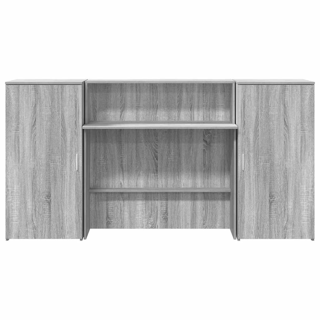 vidaXL Empfangstheke Grau Sonoma 200x50x103,5 cm Holzwerkstoff - Image 5