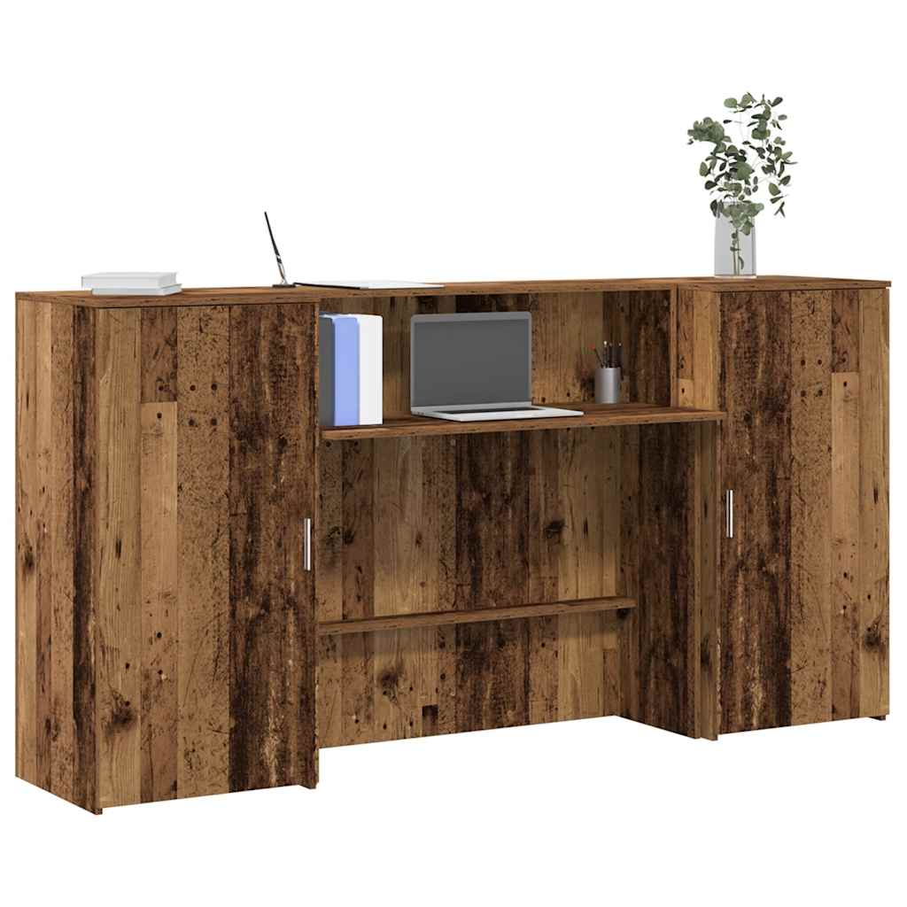 vidaXL Mostrador de recepción madera vieja 200x50x103,5 cm
