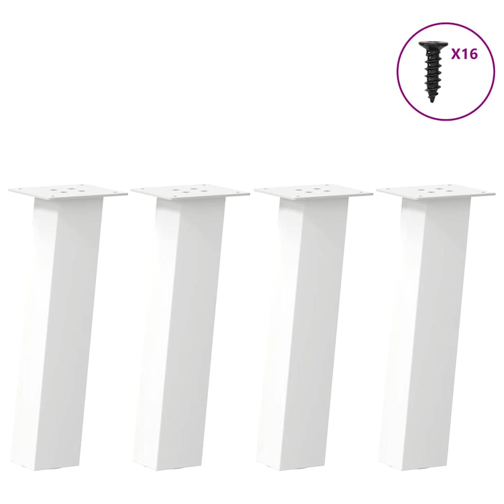 vidaXL Patas para mesa de centro (4 unidades), color blanco, 42 cm, acero