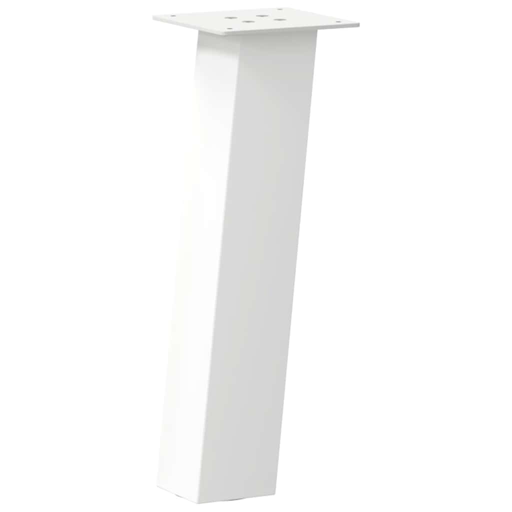 vidaXL Patas para mesa de centro (4 unidades), color blanco, 42 cm, acero - Image 4