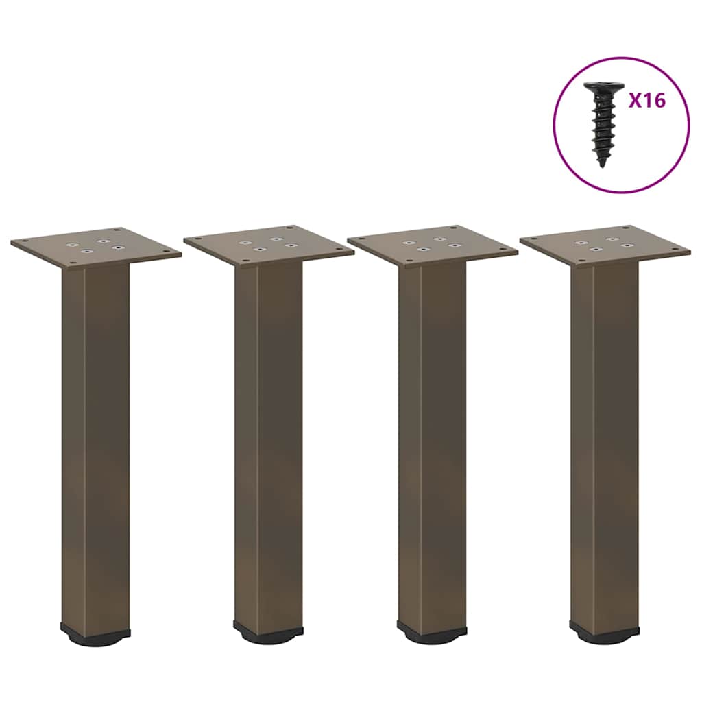 vidaXL Patas para mesa de centro 4 unidades acero natural 30-32 cm Acero