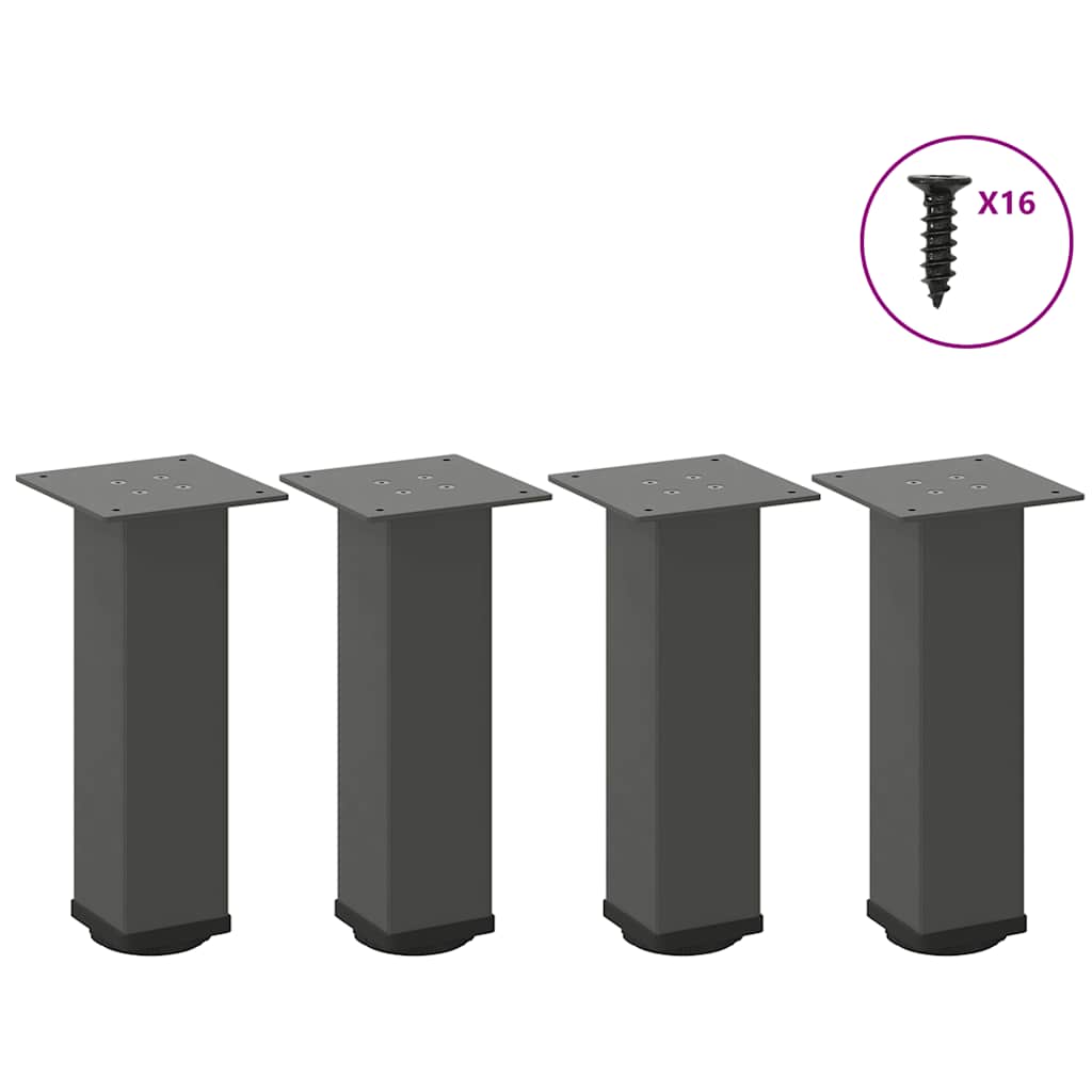 vidaXL Patas para mesa de centro (4 unidades), antracita, 30-32 cm, acero