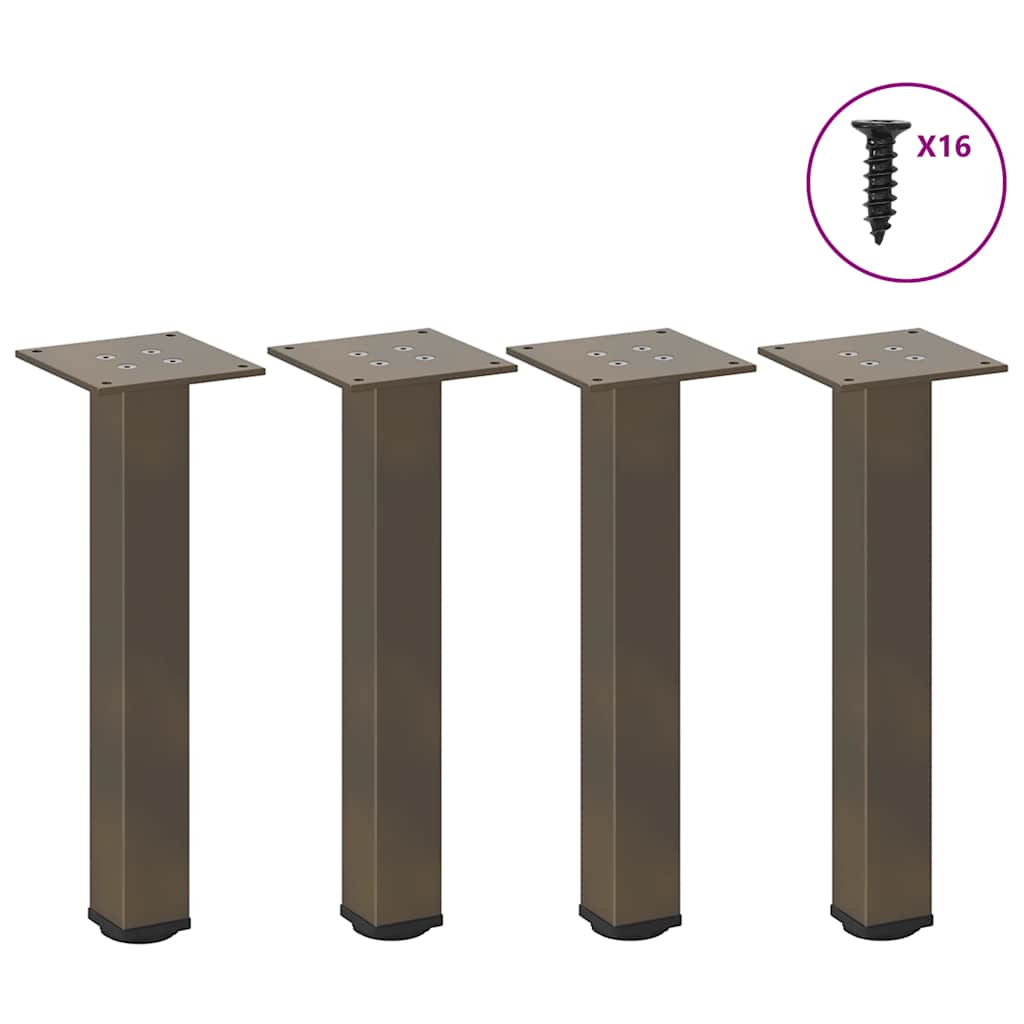 vidaXL Patas para mesa de centro 4 unidades acero natural 42-44 cm Acero