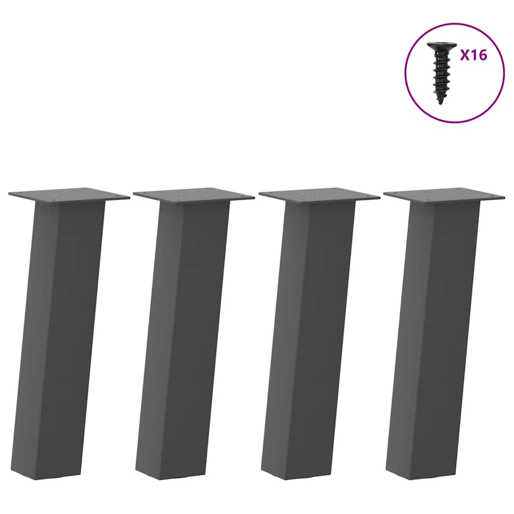 vidaXL Patas para mesa de centro 4 unidades antracita 30 cm acero