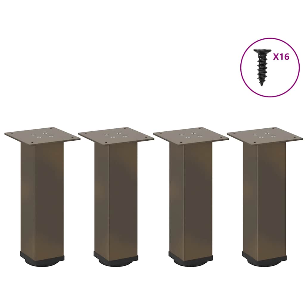 vidaXL Patas para mesa de centro 4 unidades acero natural 42-44 cm Acero