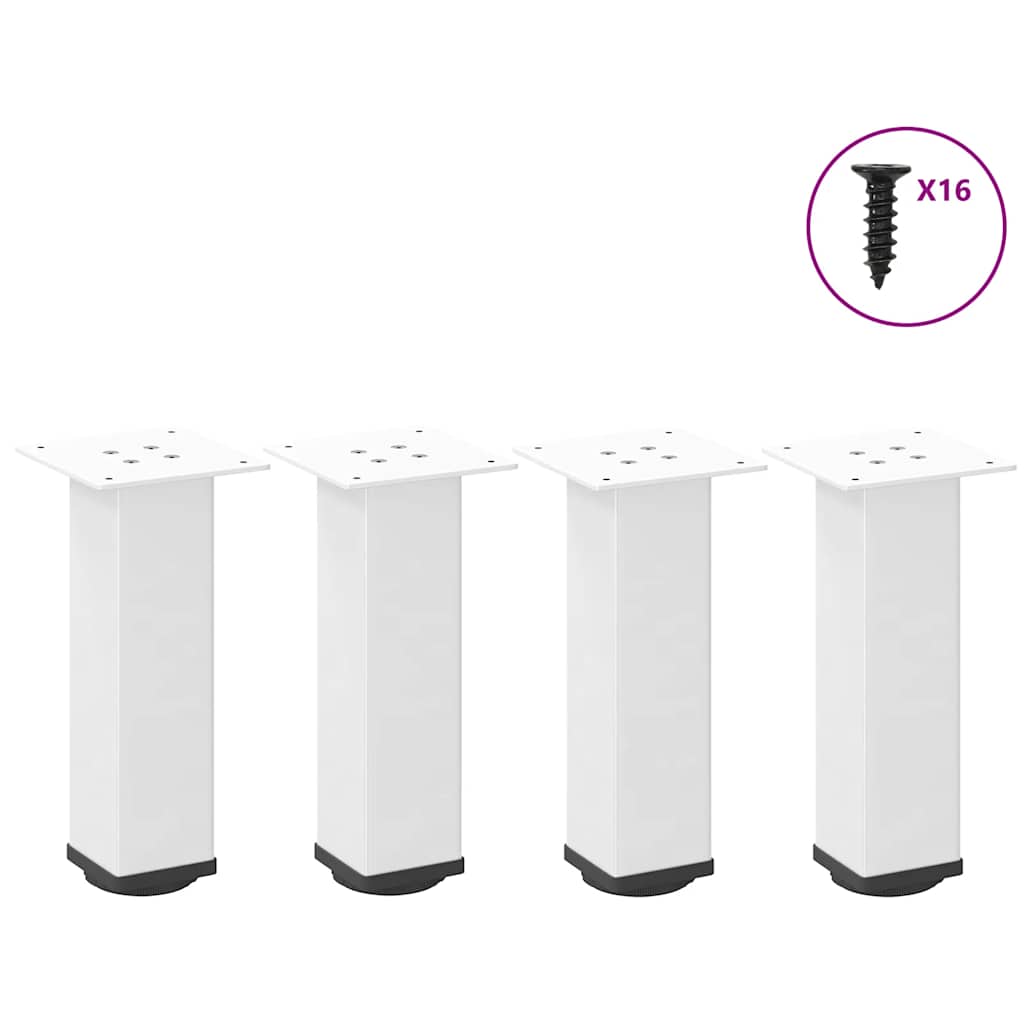 vidaXL Patas para mesa de centro (4 unidades), color blanco, 42-44 cm, acero