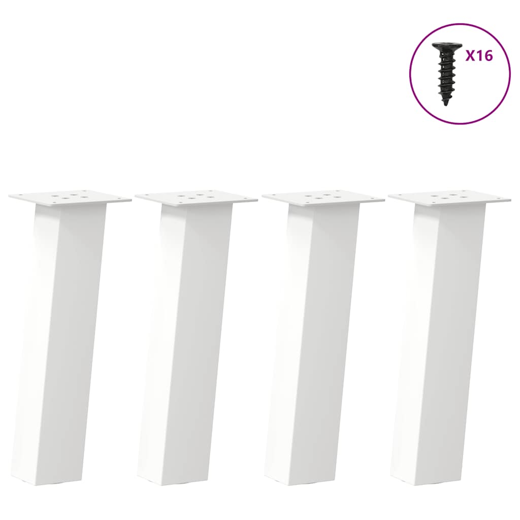 vidaXL Patas para mesa de centro (4 unidades), color blanco, 30 cm, acero