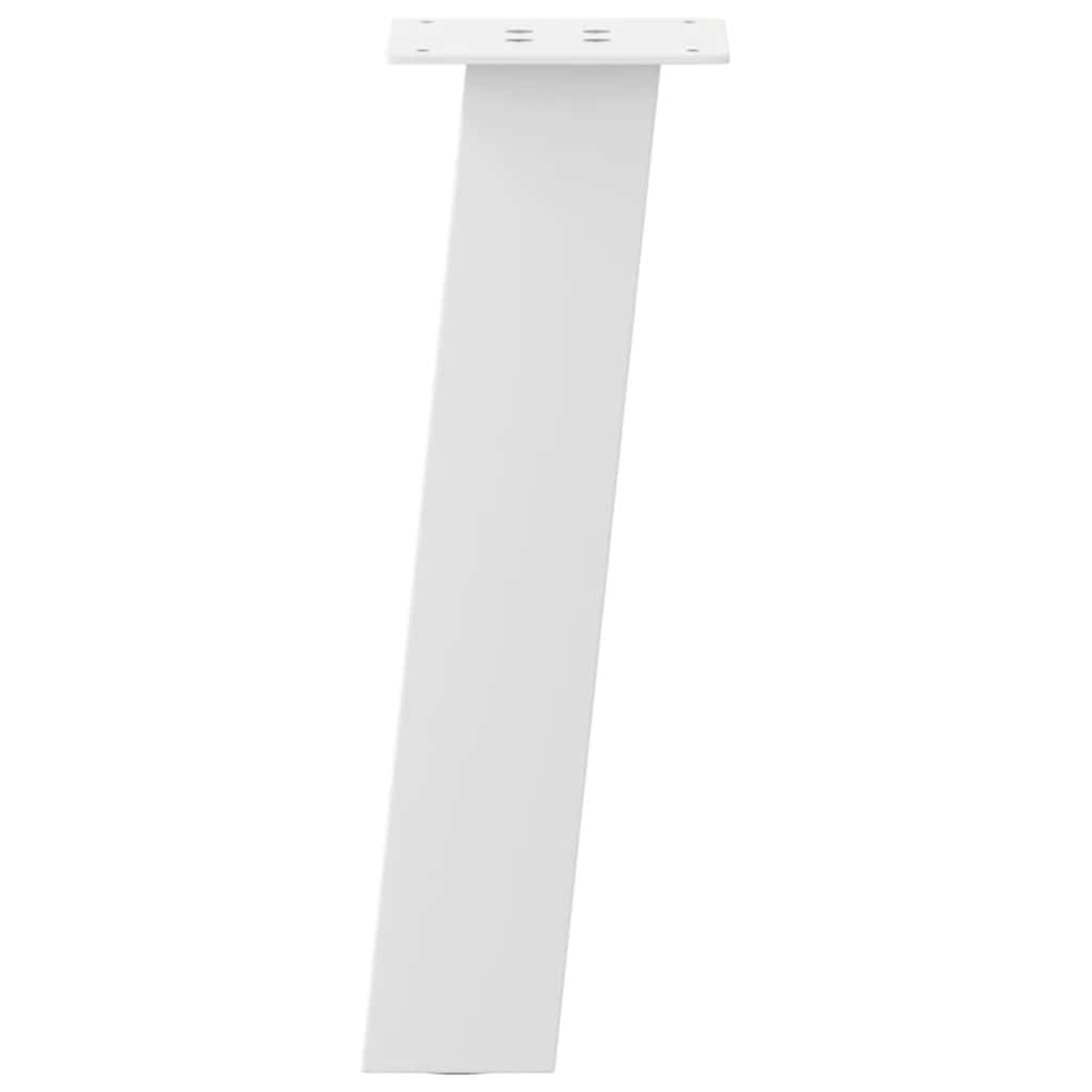vidaXL Patas para mesa de centro (4 unidades), color blanco, 30 cm, acero - Image 5