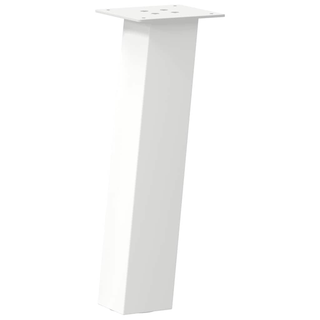 vidaXL Patas para mesa de centro (4 unidades), color blanco, 30 cm, acero - Image 4
