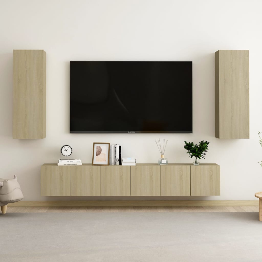 vidaXL Ensemble de meubles TV 5 pcs Chêne sonoma Bois d'ingénierie