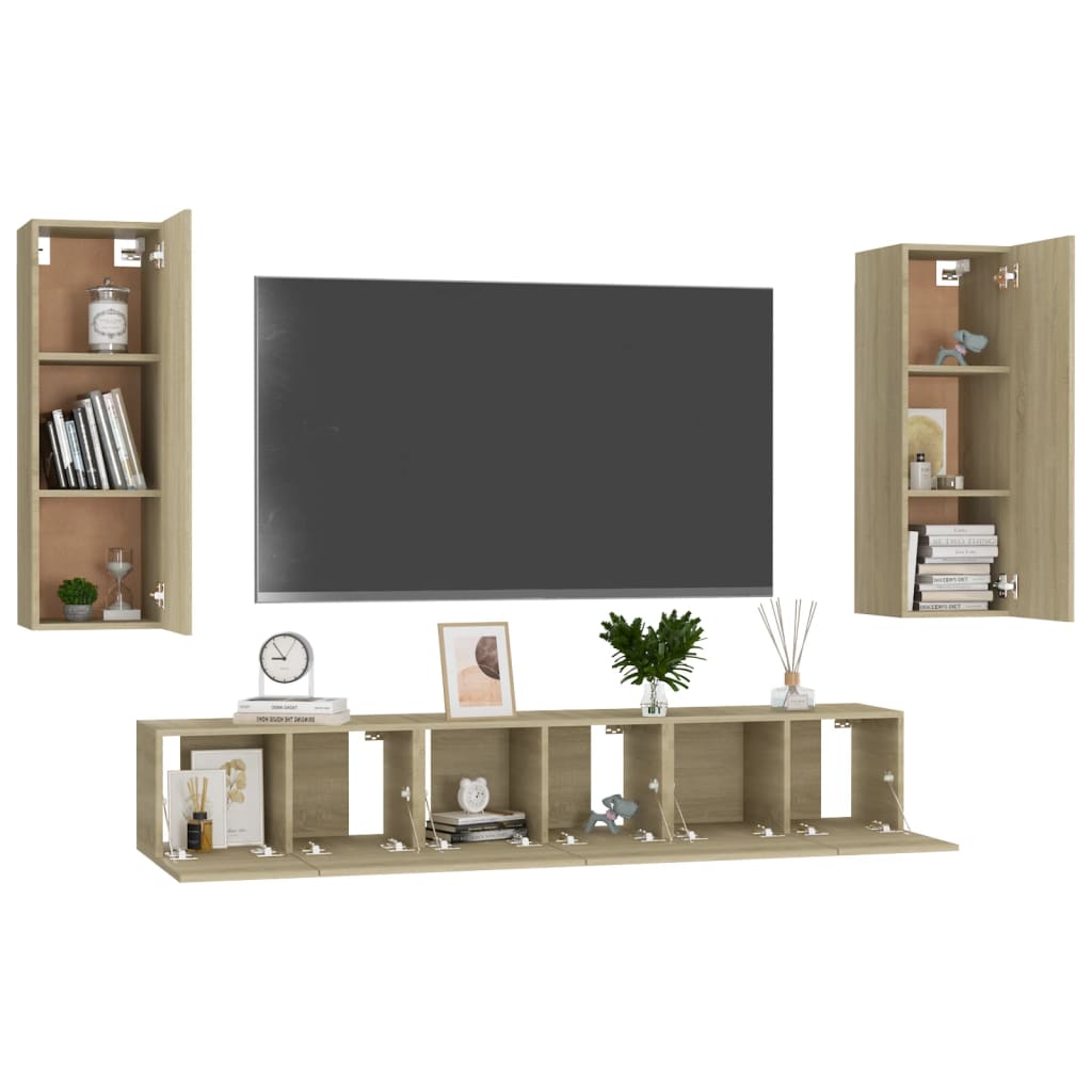 vidaXL Ensemble de meubles TV 5 pcs Chêne sonoma Bois d'ingénierie - Image 3