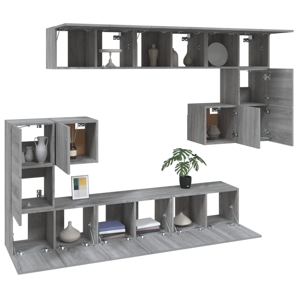 vidaXL Ensemble de meubles TV 10 pcs Sonoma gris Bois d'ingénierie - Image 4