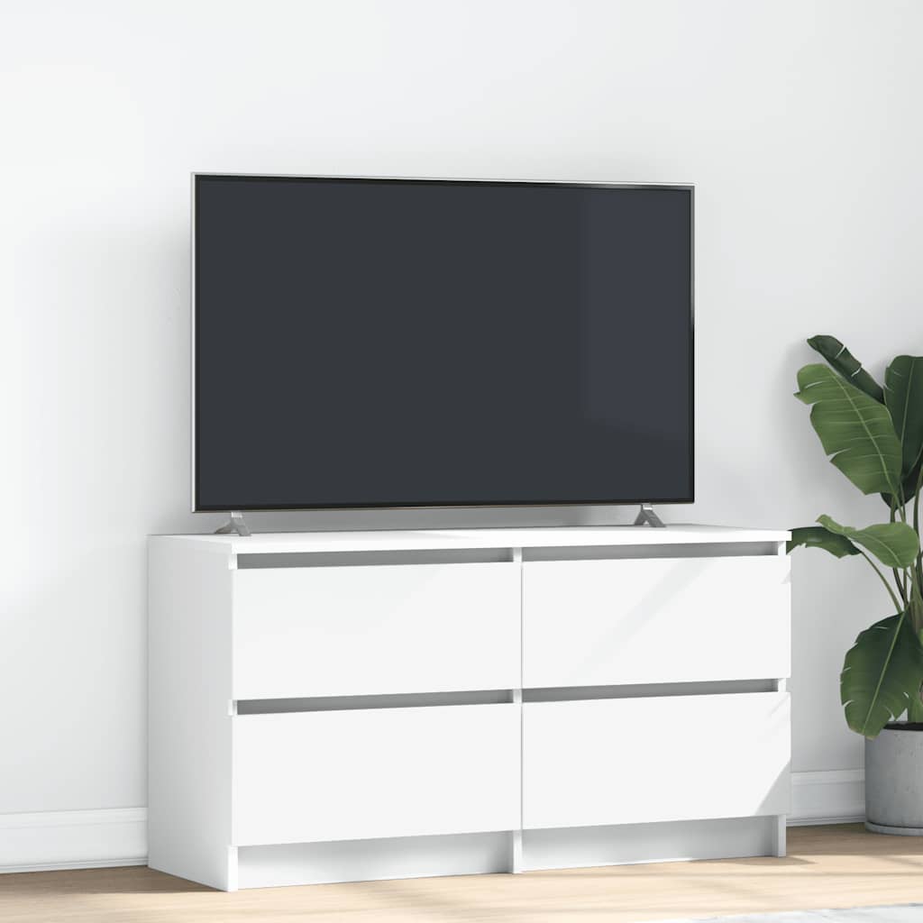 vidaXL Meuble TV blanc 100x35x54 cm bois d'ingénierie