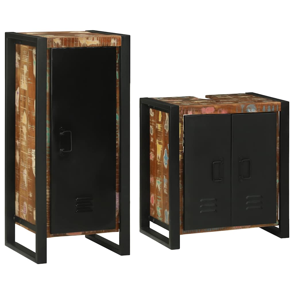 vidaXL Ensemble de mobilier de salle de bain avec stockage 2 pcs