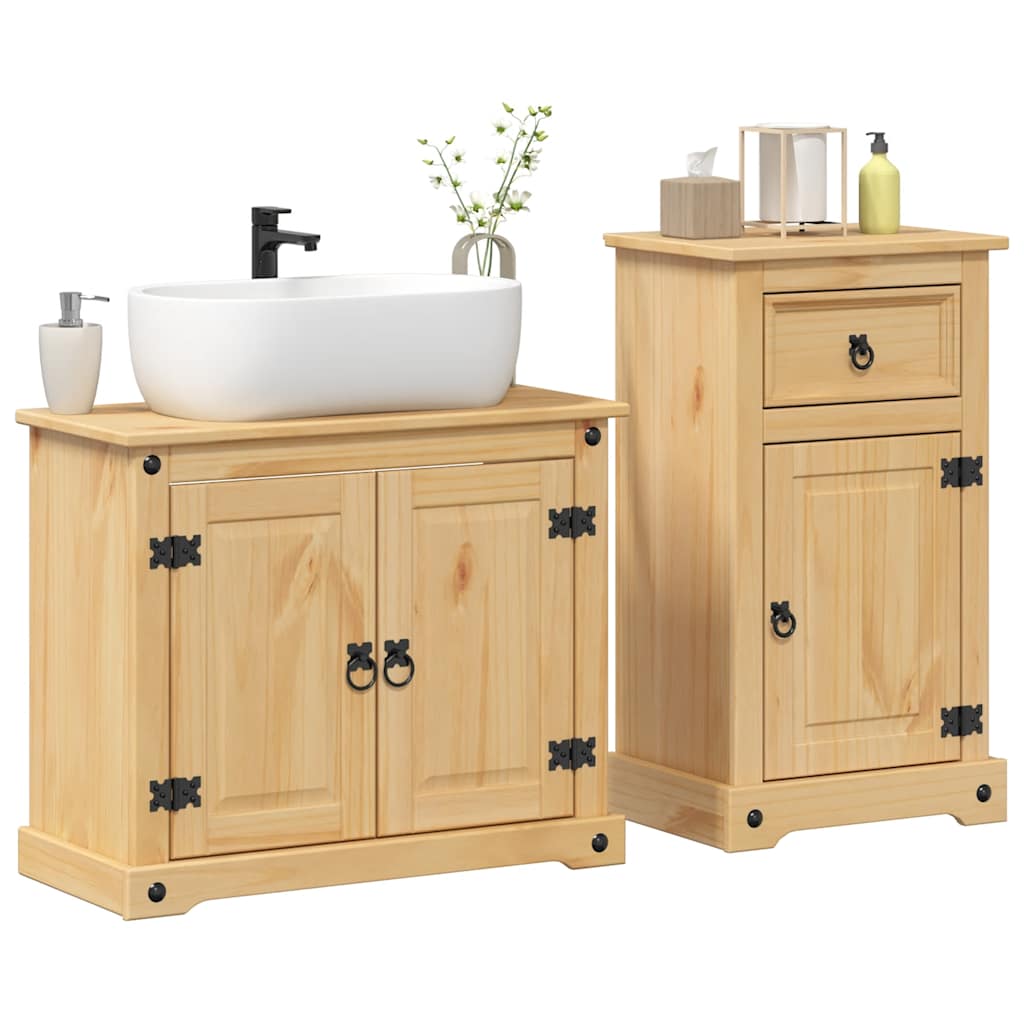 vidaXL Ensemble de meubles salle de bain 2 pcs Corona bois pin massif