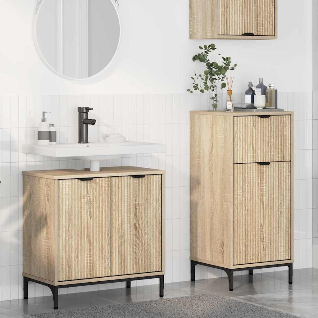 vidaXL Ensemble de mobilier de salle de bain 2 pcs Chêne Sonoma