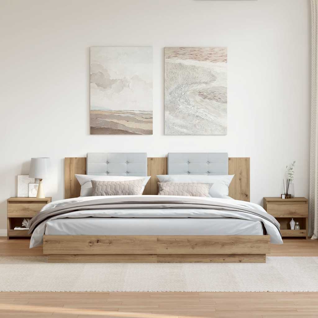 vidaXL Tables de chevet 2 pcs chêne artisanal 40x30x39 cm - Image 3