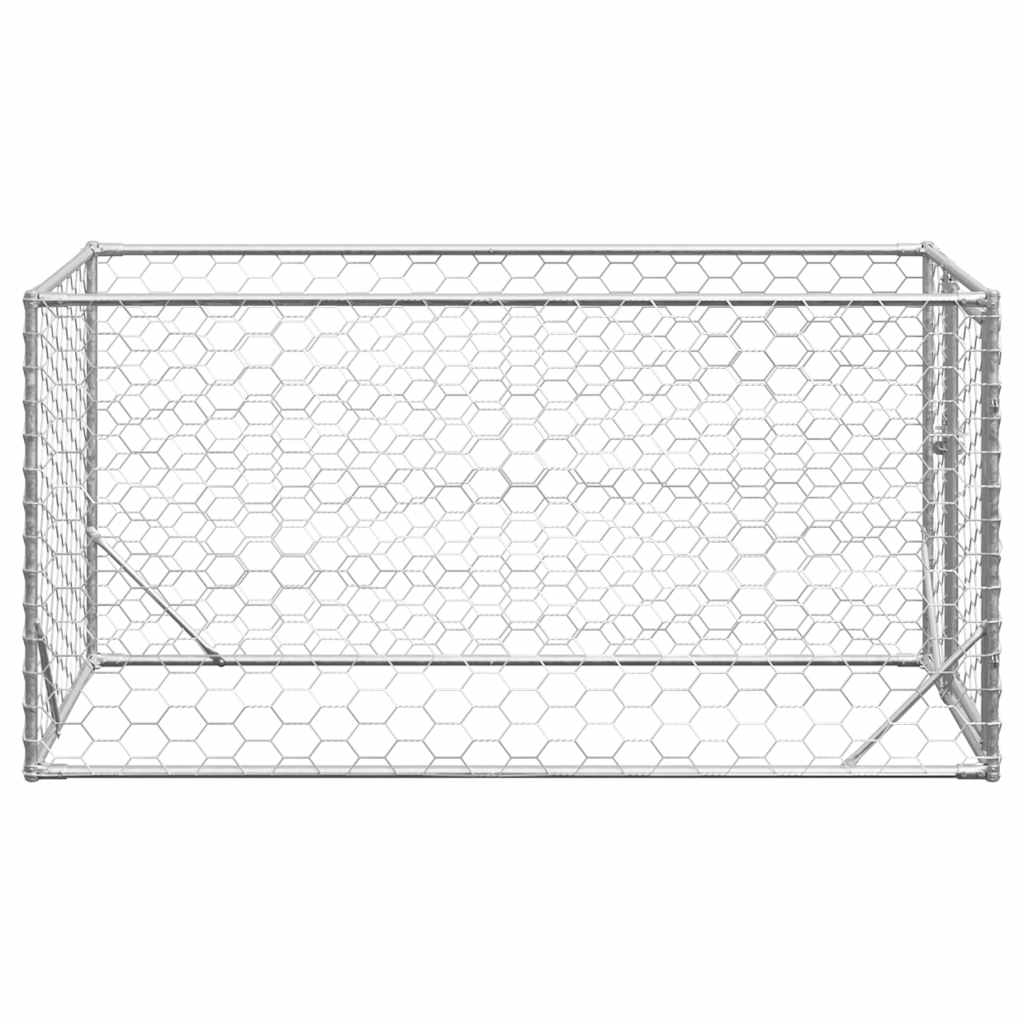 vidaXL Niche d'extérieur pour chien avec porte, 2 x 1 x 1 m, acier galvanisé - Image 4