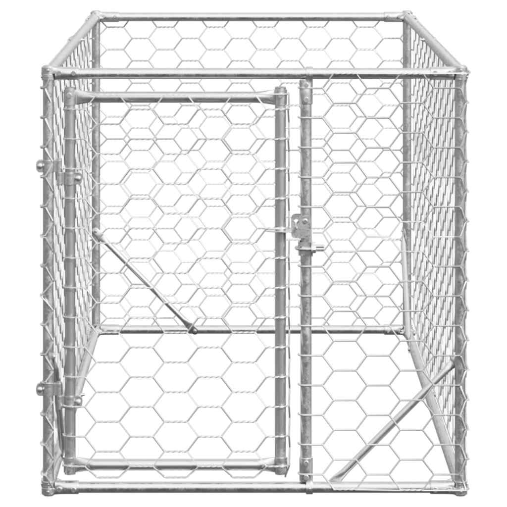 vidaXL Niche d'extérieur pour chien avec porte, 2 x 1 x 1 m, acier galvanisé - Image 3