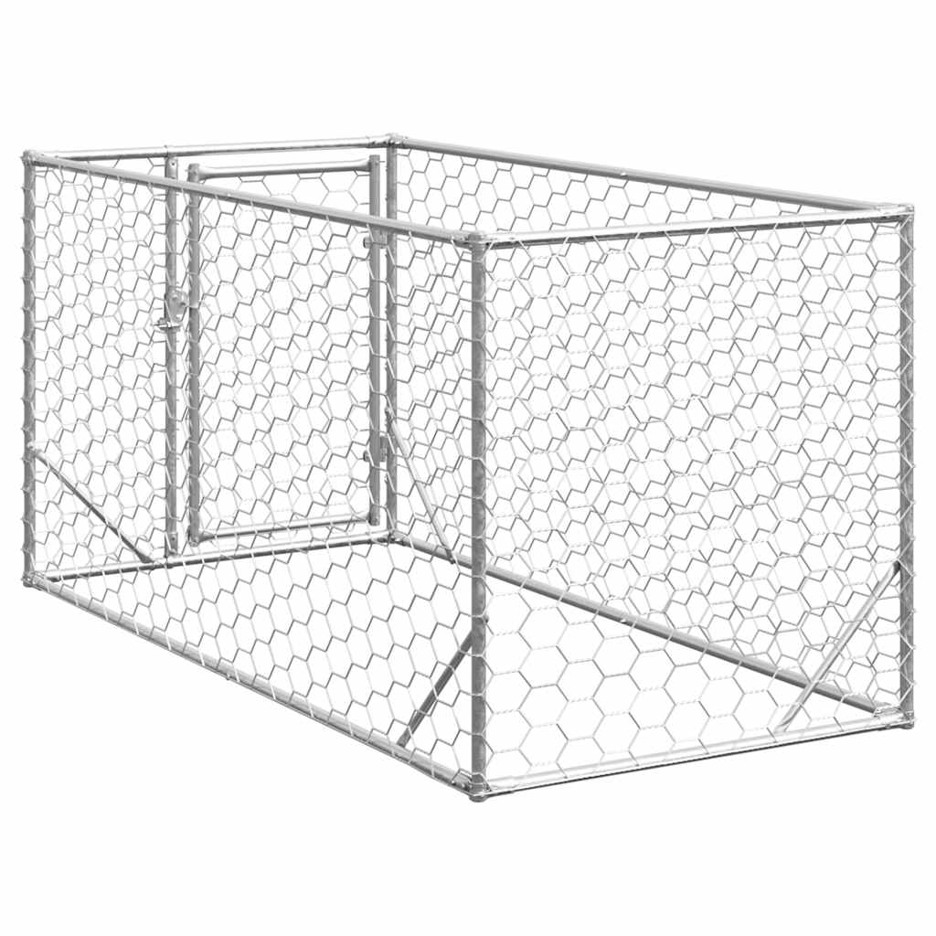 vidaXL Niche d'extérieur pour chien avec porte, 2 x 1 x 1 m, acier galvanisé - Image 5