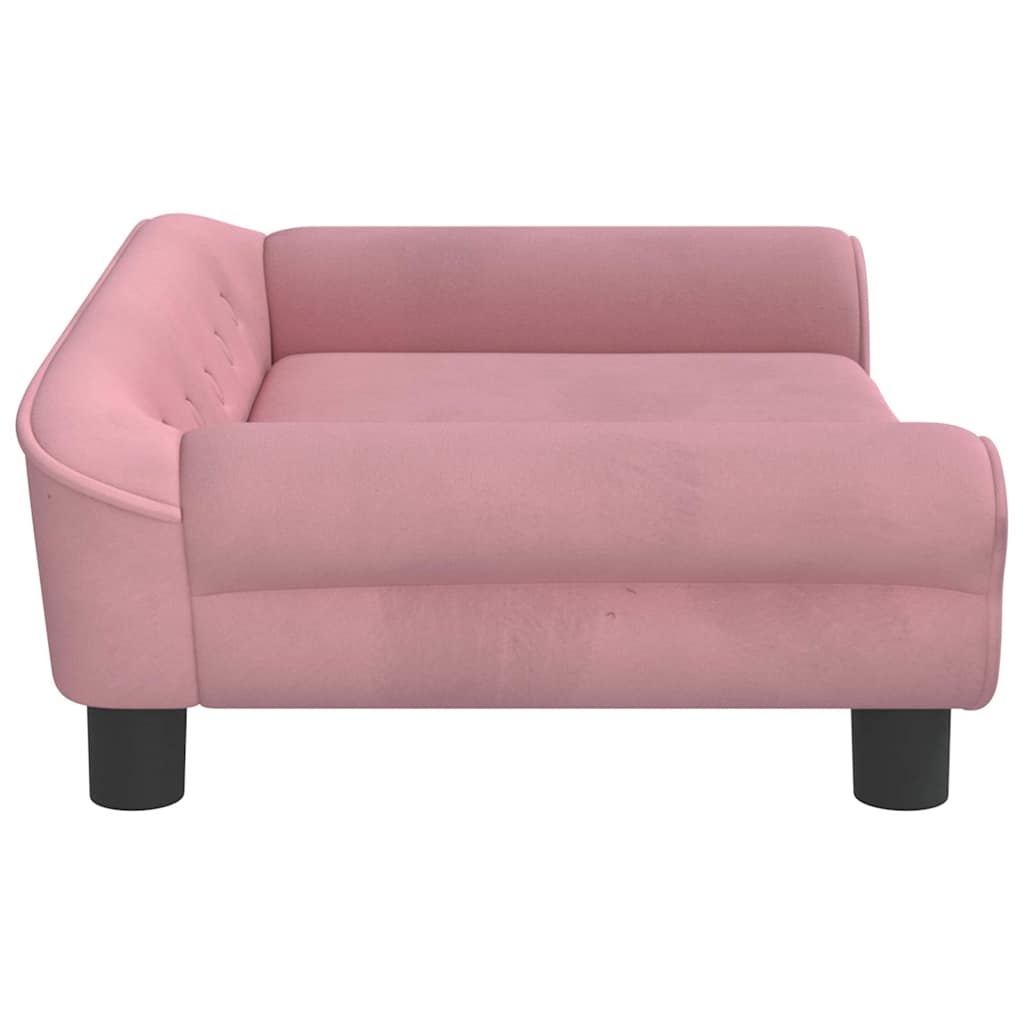 vidaXL Lit pour chien rose 70x48x22 cm velours - Image 4
