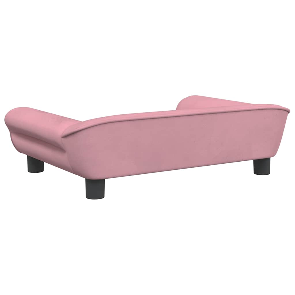 vidaXL Lit pour chien rose 70x48x22 cm velours - Image 5