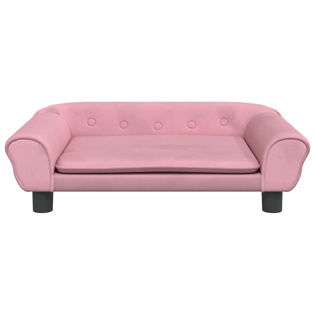 vidaXL Lit pour chien rose 70x48x22 cm velours - Image 3