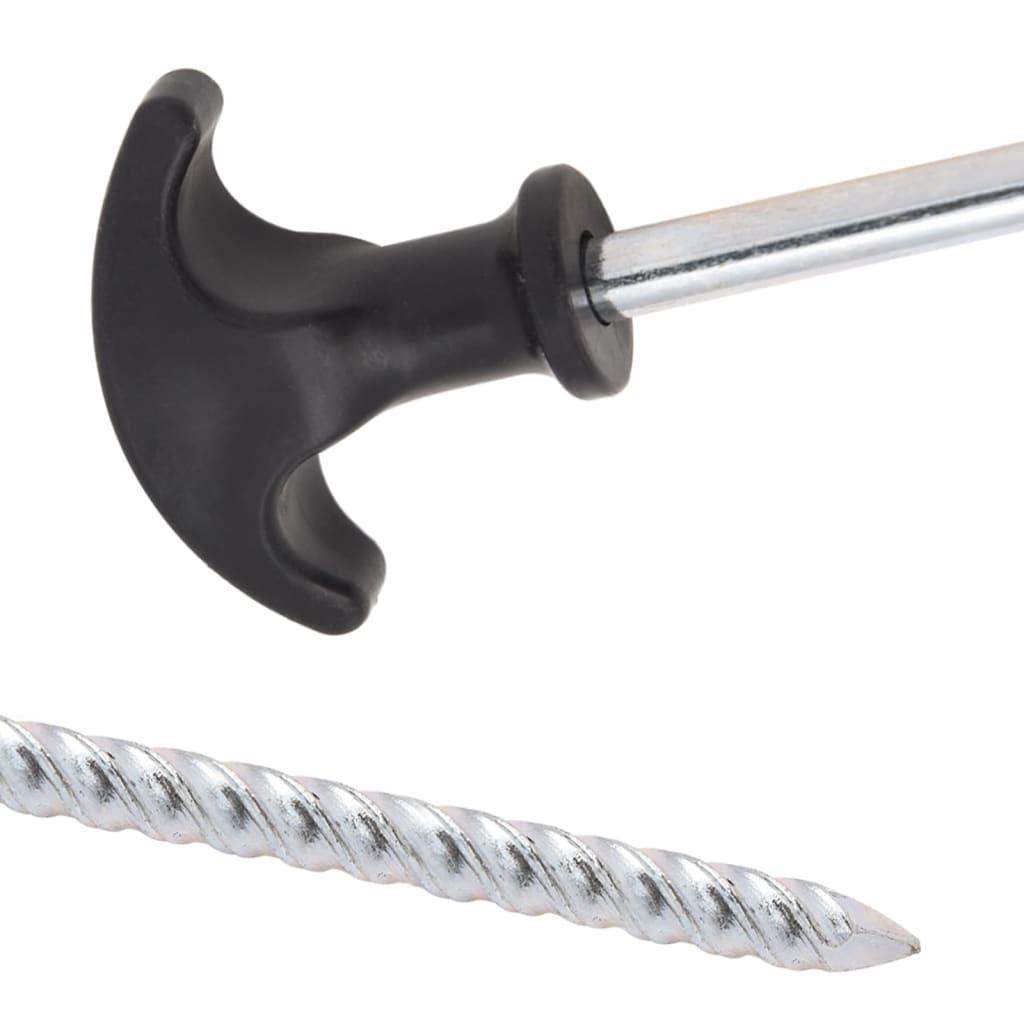 vidaXL Piquets de tente 24 pcs 20 cm Ø7 mm acier galvanisé - Image 5