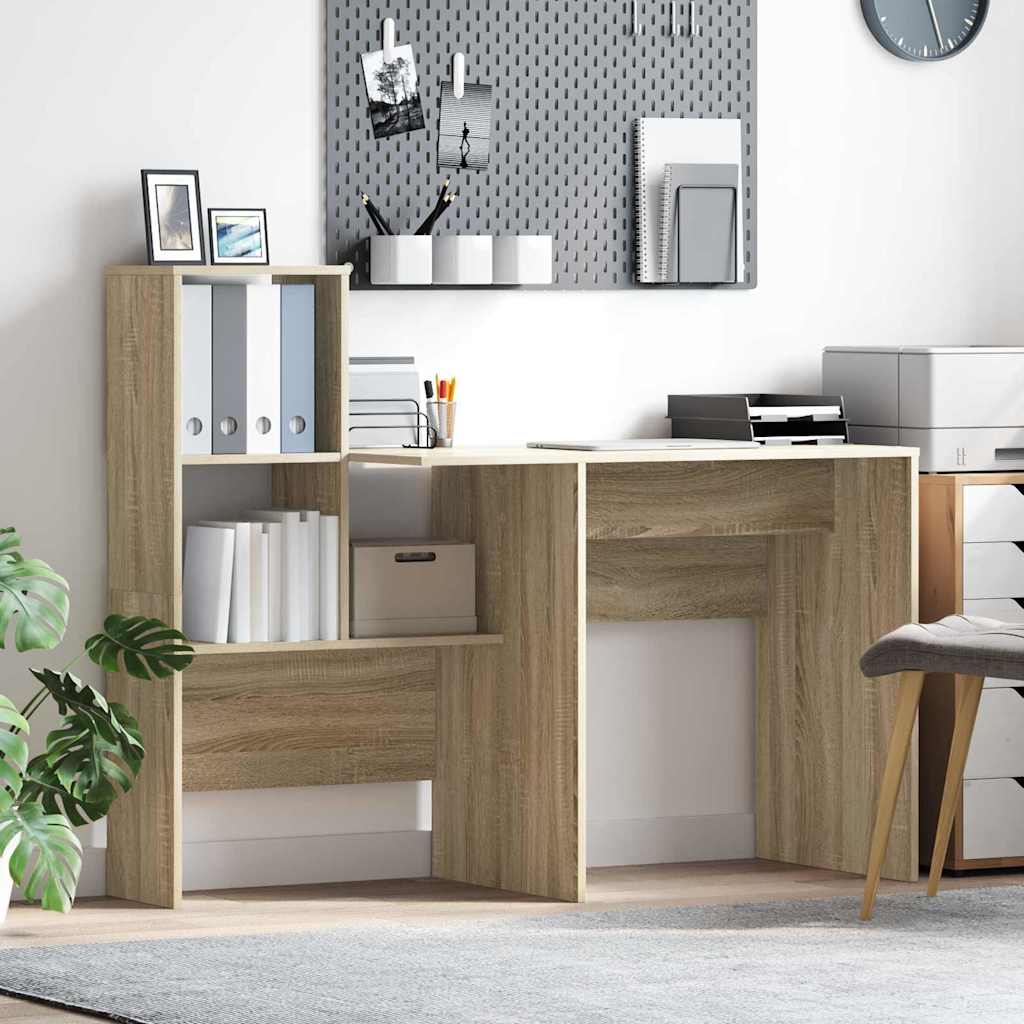 vidaXL Bureau Chêne Sonoma 131,5 x 50 x 106,5 cm Bois d'ingénierie