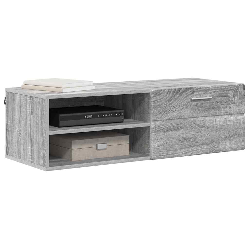 vidaXL Cabinet en Bois avec tiroir Gris Sonoma 100,5 x 39 x 30 cm - Image 3