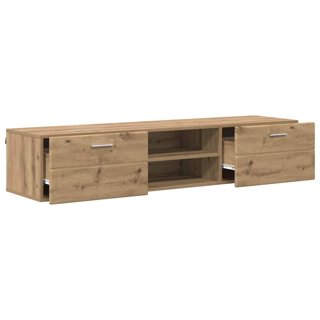 vidaXL Cabinet en Bois avec tiroir Chêne artisanal 150 x 39 x 30 cm - Image 5
