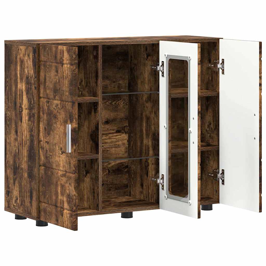 vidaXL Buffet Chêne fumé 55,5 x 29 x 100 cm Bois d'ingénierie - Image 5