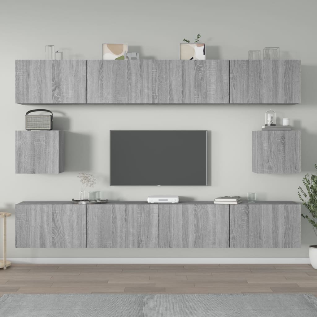 vidaXL Ensemble de meubles TV 6 pcs Sonoma gris Bois d'ingénierie
