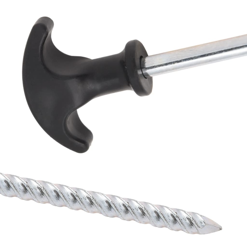 vidaXL Piquets de tente 24 pcs 30 cm Ø7 mm acier galvanisé - Image 5