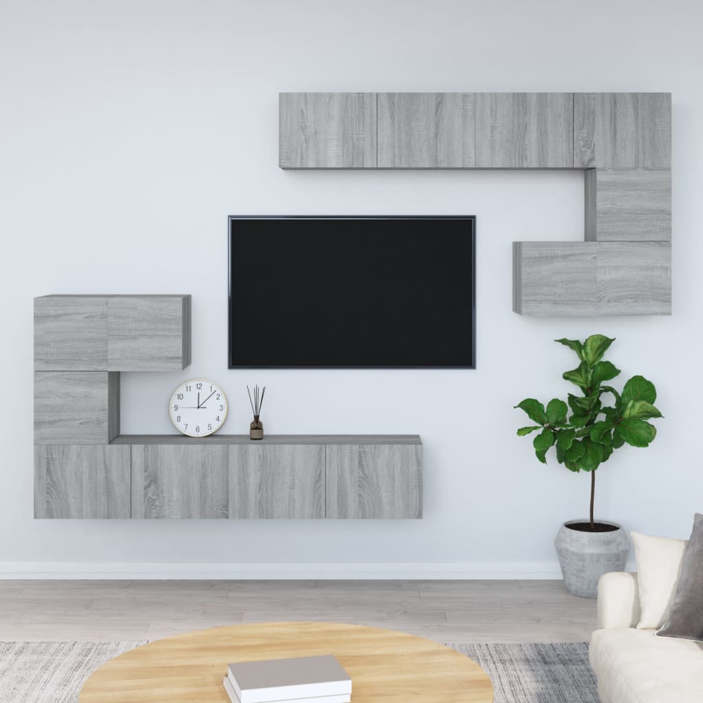 vidaXL Mueble de pared para TV madera contrachapada gris sonoma