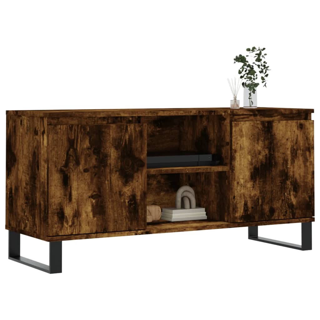 vidaXL Mueble de TV madera de ingeniería roble ahumado 104x35x50 cm - Image 3