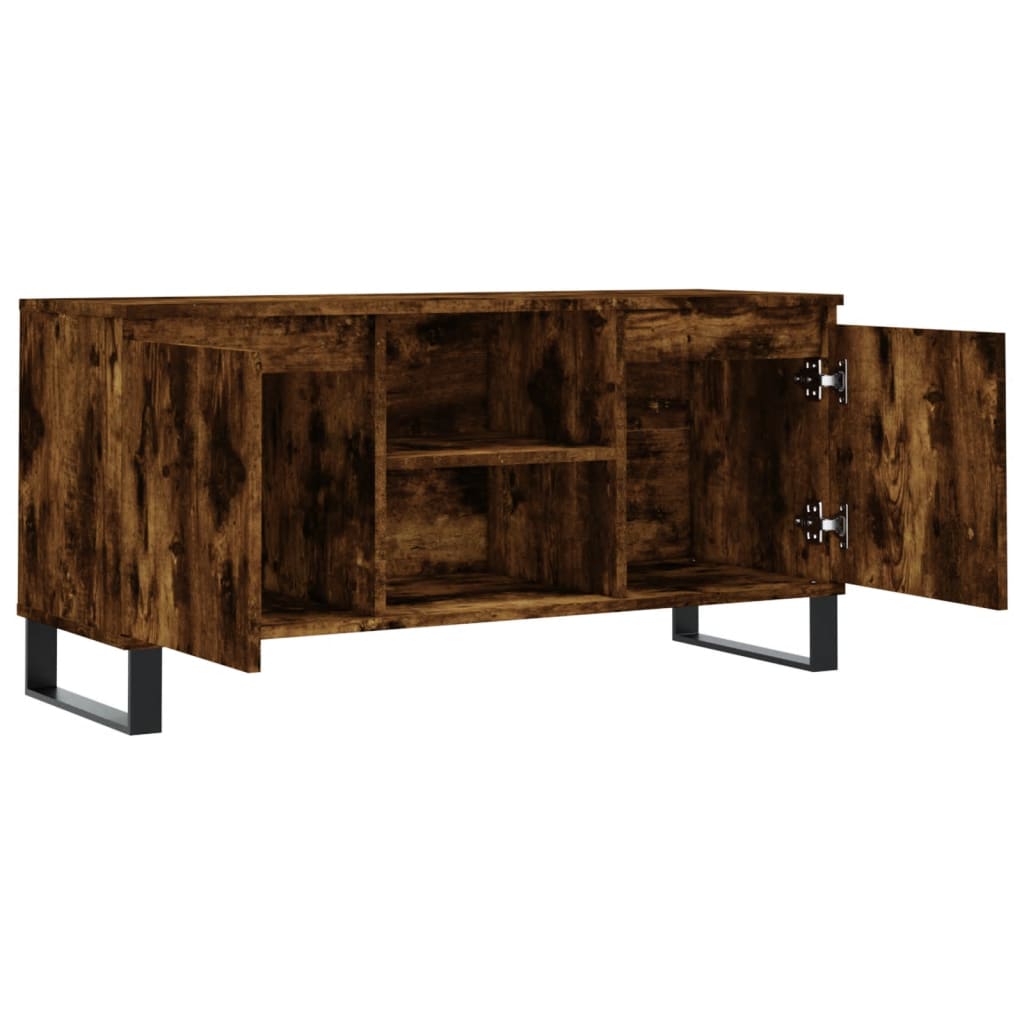 vidaXL Mueble de TV madera de ingeniería roble ahumado 104x35x50 cm - Image 6