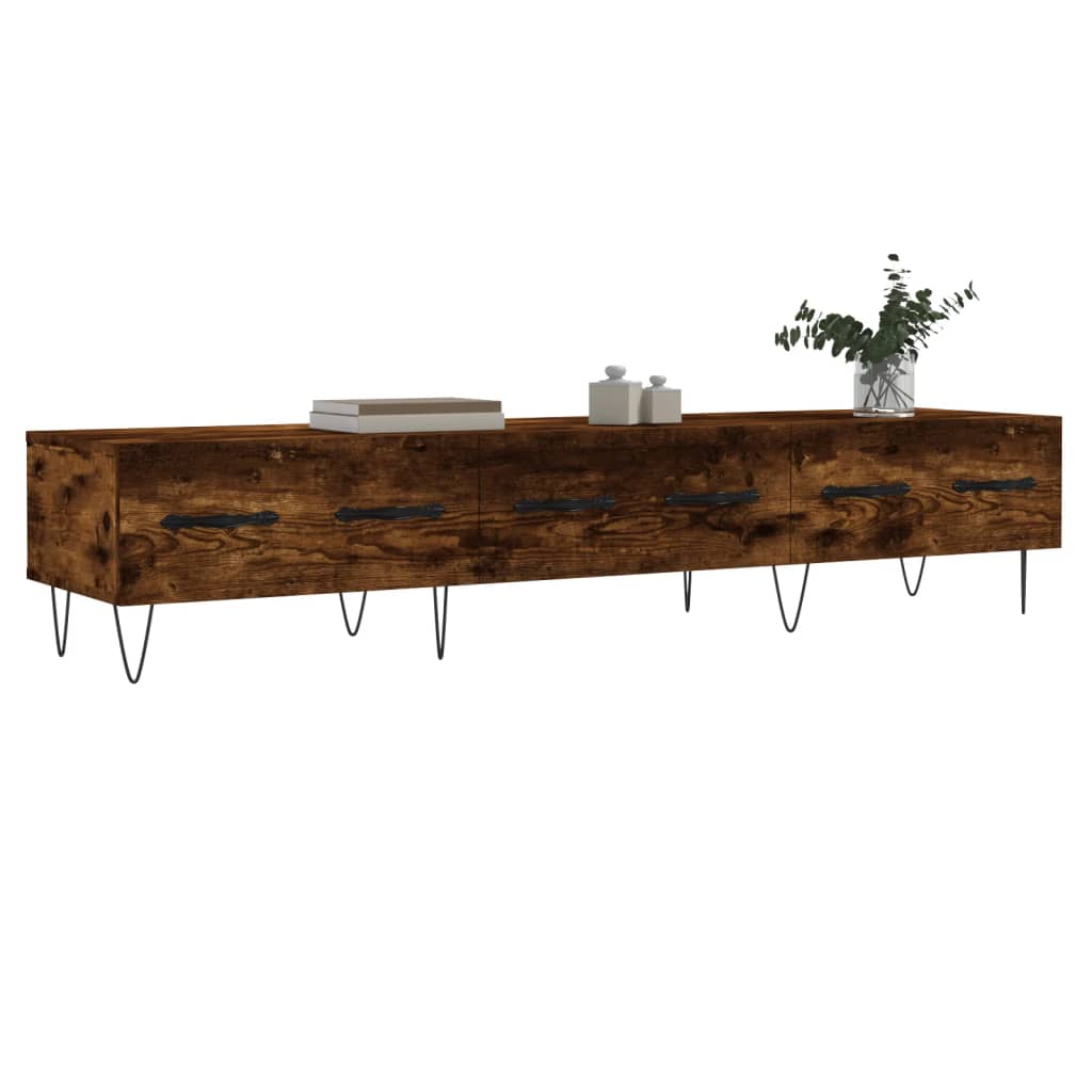 vidaXL Mueble de TV madera de ingeniería roble ahumado 150x36x30 cm - Image 3