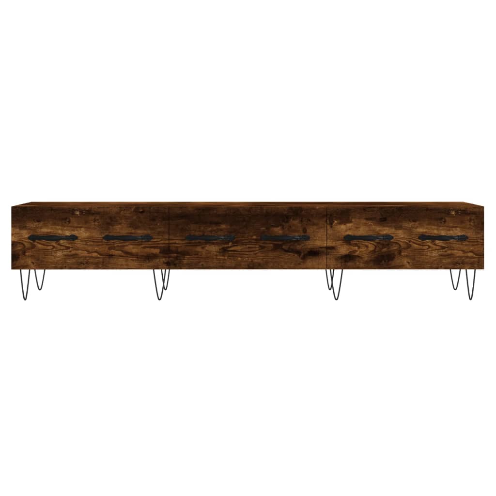vidaXL Mueble de TV madera de ingeniería roble ahumado 150x36x30 cm - Image 5