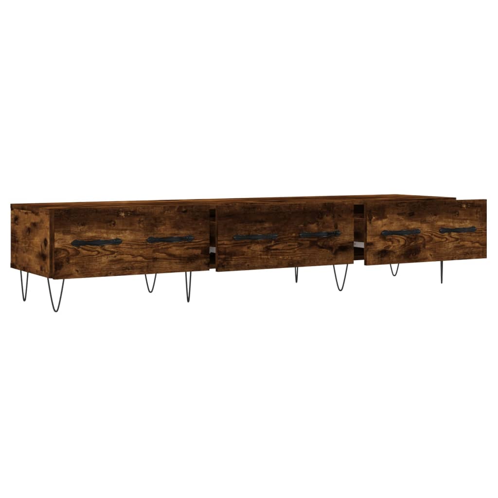 vidaXL Mueble de TV madera de ingeniería roble ahumado 150x36x30 cm - Image 6