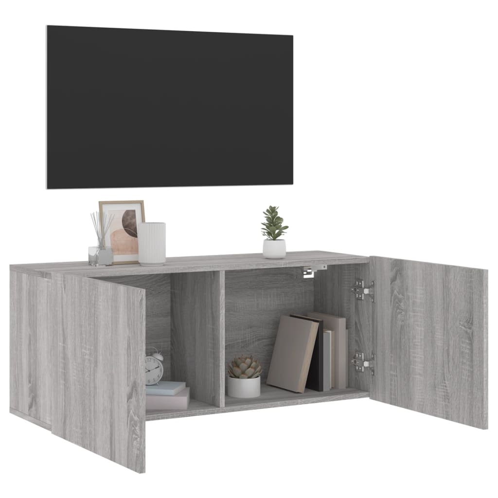 vidaXL Mueble para TV de pared gris Sonoma 100x30x41 cm - Image 4
